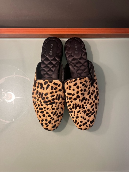 Birdies Shoes - Birdies The Phoebe calf hair Leopard-Print Slip-On Mules